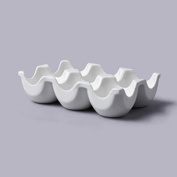 WM Bartleet & Sons Porcelain Egg Tray 6 Hole in White