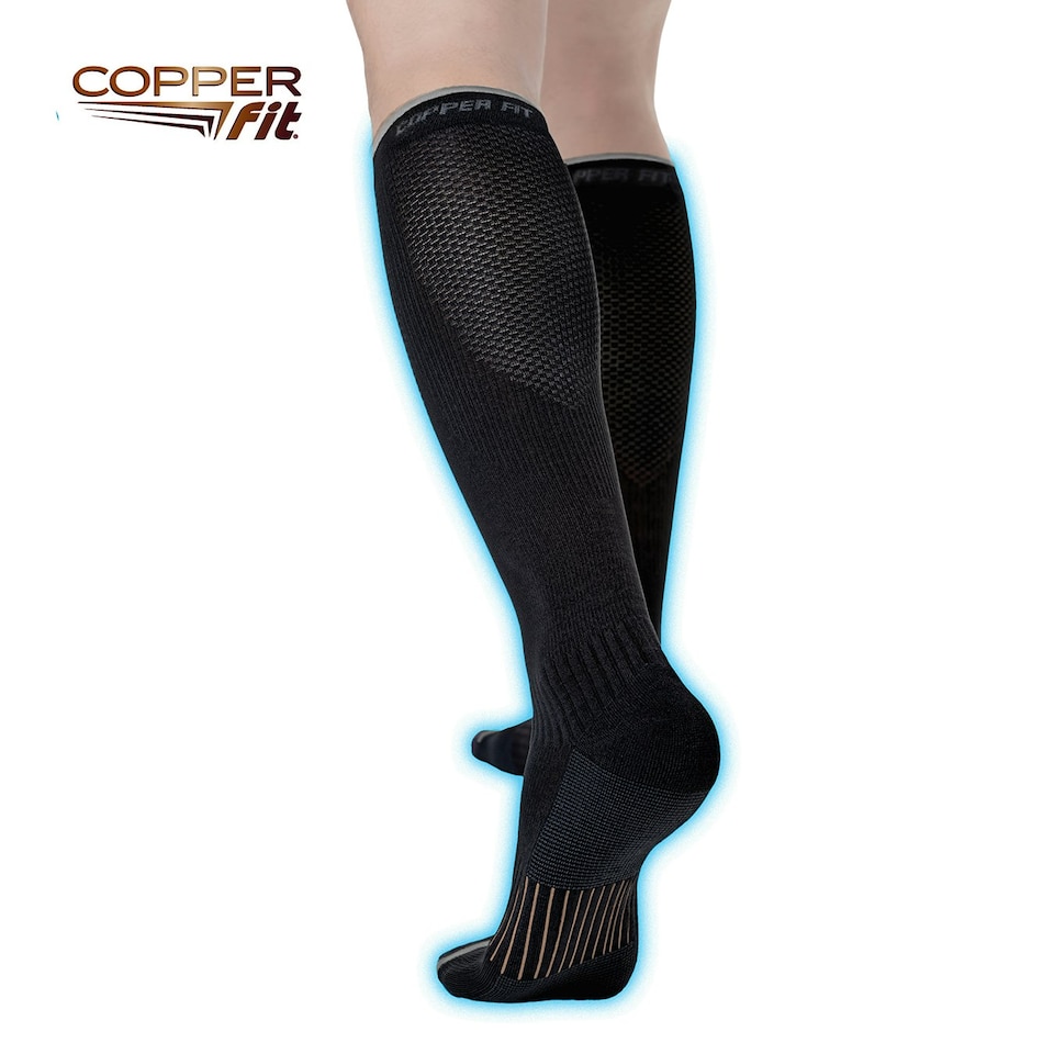 image 1 of Copper Fit Energy Compression Socks (L/XL) Black | L