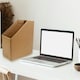 image 4 of Pack of 6 Kraft Magazine Files Corrugated Cardboard Desk Organiser | Multi