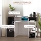 image 5 of HOMCOM Computer Desk with Drawers and Storage Shelves, Office Desk Writing Table with Printer Stand, Large Workstation for Study Play Work Home Office, 137 x 55 x 92cm, Black and White