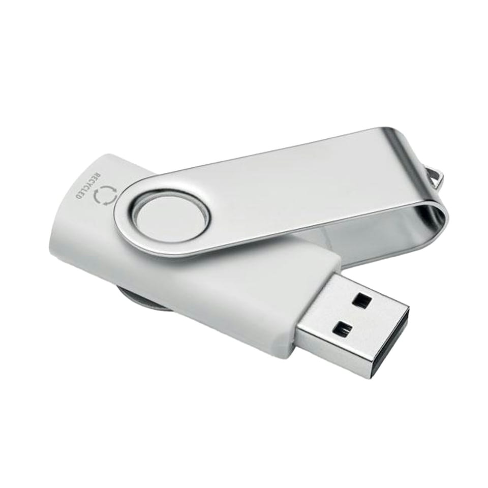 image 1 of MidOcean Techmate Rabs Recycled ABS Plastic USB Flash Drive - White - One Size