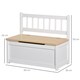 image 5 of HOMCOM 2 In 1 Wooden Toy Box, Seat Bench Storage Chest w Pneumatic Rod | White