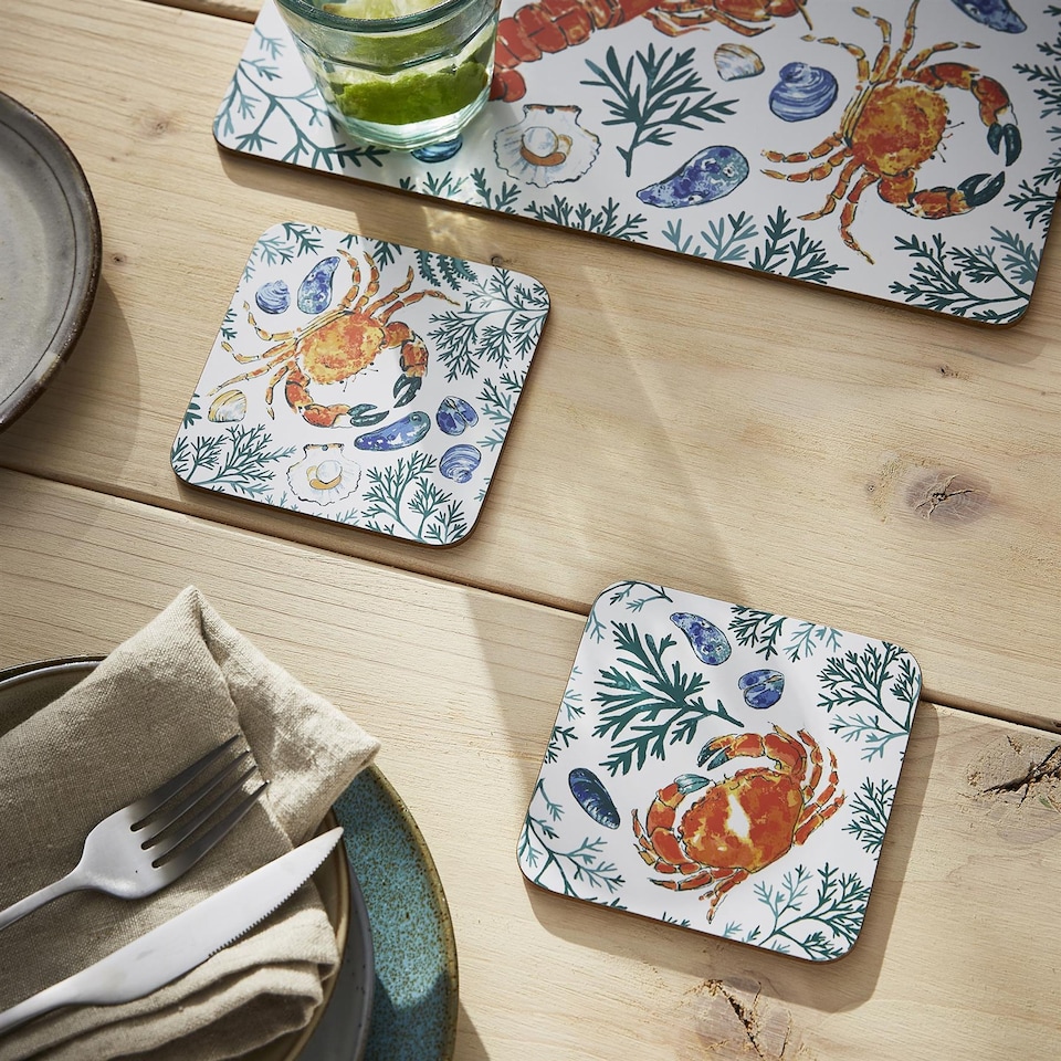 image 1 of Ulster Weavers Shellfish Placemat - 4 Pack Green