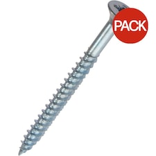 Securit Zinc Plated Countersunk Screws (Pack of 10) - Silver - 60mm x 6mm