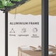 image 7 of Outsunny 3 x 3m Pergola with Retractable Roof, Aluminium Frame Garden Gazebo Canopy Outdoor Sun Shade Shelter for Grill, Patio, Deck, Khaki