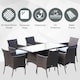 image 3 of Outsunny 7pc Rattan Garden Furniture Dining Set Wicker Patio