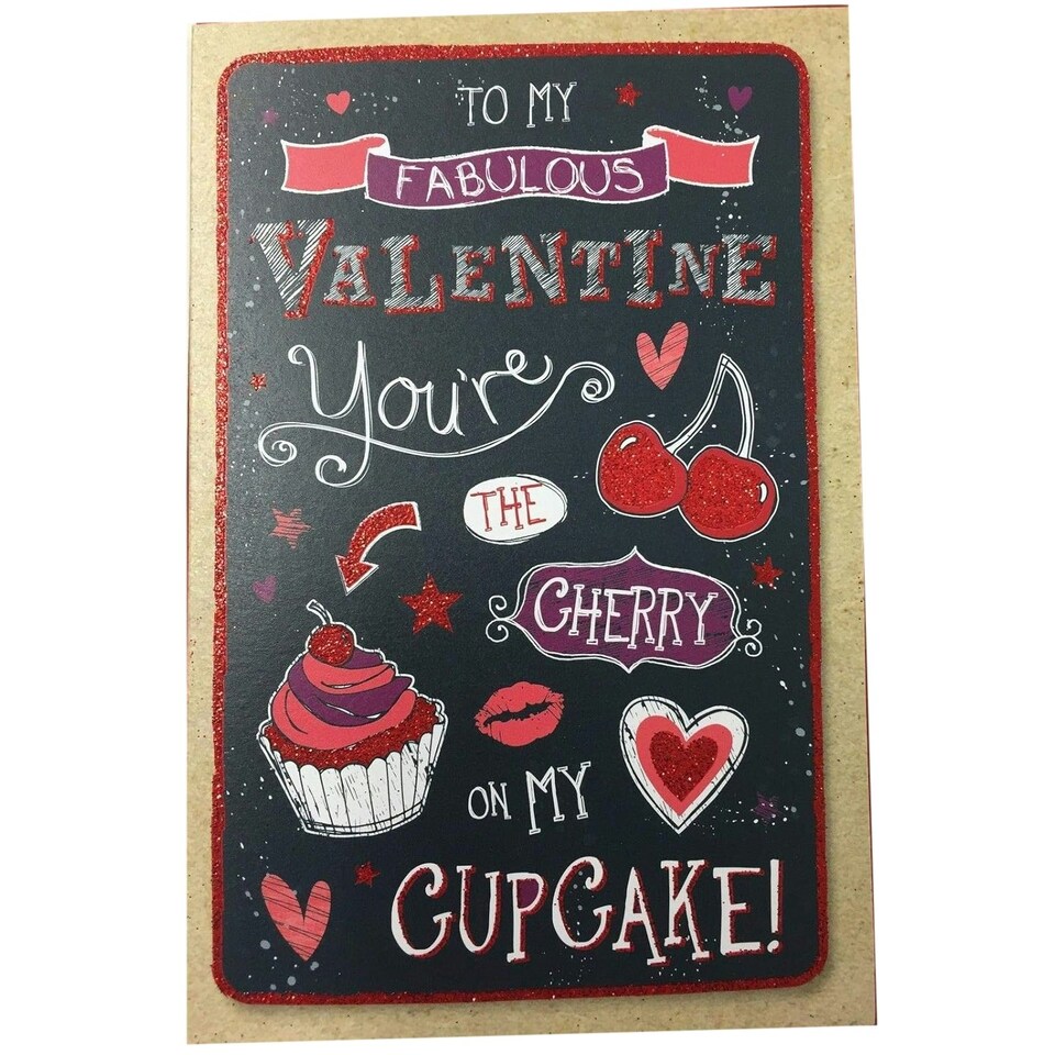 image 1 of To My Fabulous Valentine Day Black & Red Open Greeting Card