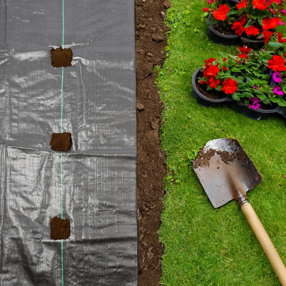 image 1 of Harbour Housewares 110gsm Weed Control Membrane - 2m x 100m (10 Rolls) Black