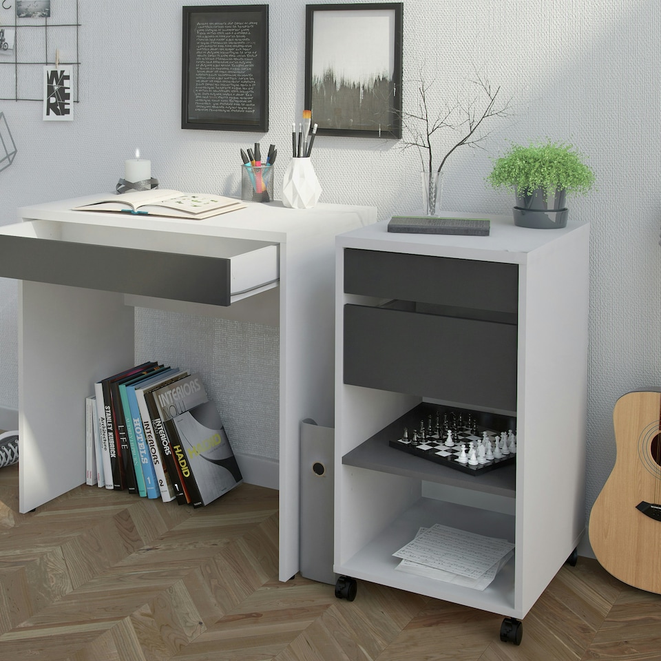 image 1 of Function Plus Mobile File Cabinet 2 Drawers 1 shelf