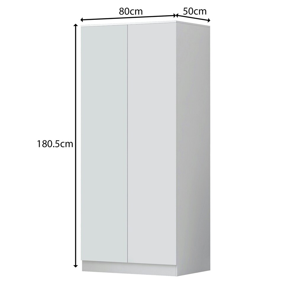 image 1 of FWStyle Stora 2 Door Wardrobe - Matt White White