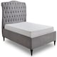 image 5 of 6ft Super King fabric upholstered,light grey,buttoned back,curved bed frame,bedstead