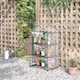 image 2 of Outsunny 3 Tier Mini Greenhouse Grow House w Roll Up Door, Clear
