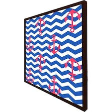 Anchors on zig zag stripes (Picture Frame) Brown | M