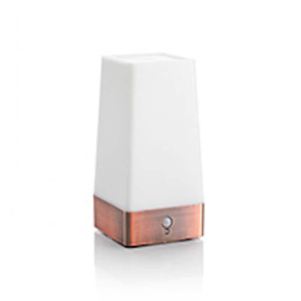 image 1 of Auraglow Wireless PIR Motion Sensor Hallway Night Light | White | Brass/Copper