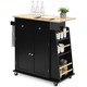 image 1 of COSTWAY Kitchen Island Rolling Storage Cabinet Trolley Cart