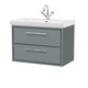 image 1 of Balterley Modern Wall Hung 2-Drawer Bathroom Vanity Unit with Fireclay Basin | Grey | Monument Grey | 606 x 830 x 471mm