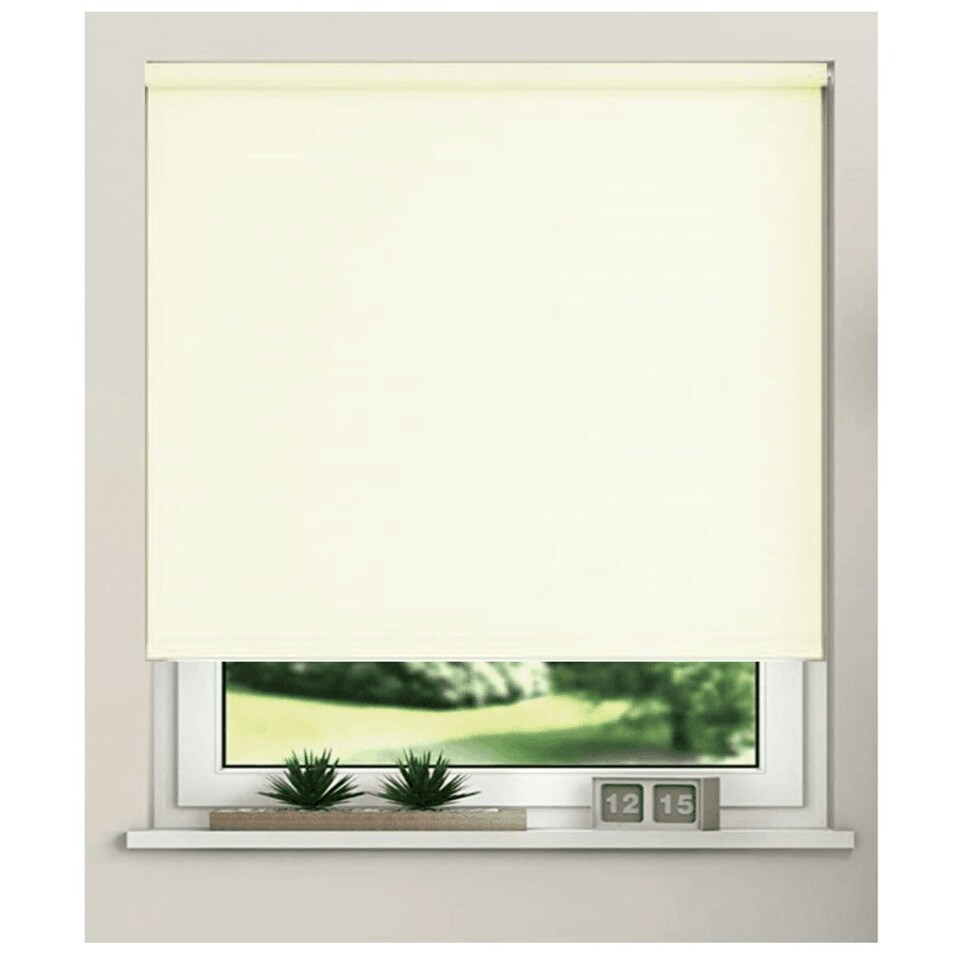 image 1 of 105cm Cream Trimmable Thermal Blackout Roller Blinds | Grey | Grey