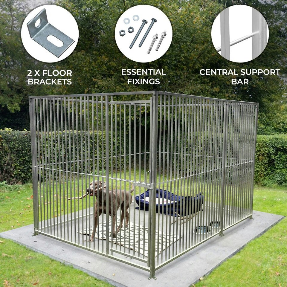image 1 of 2m Dog Run Panel – 5cm Bar Spacing Silver