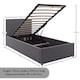 image 3 of Vida Designs Veronica Single Lift Up Linen Ottoman Storage Bed Frame, Dark Grey