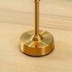 image 2 of ValueLights Lowe Brushed Gold Table Lamp with Natural Tapered Shade and Globe LED 2W Cool White 2700K Bulb