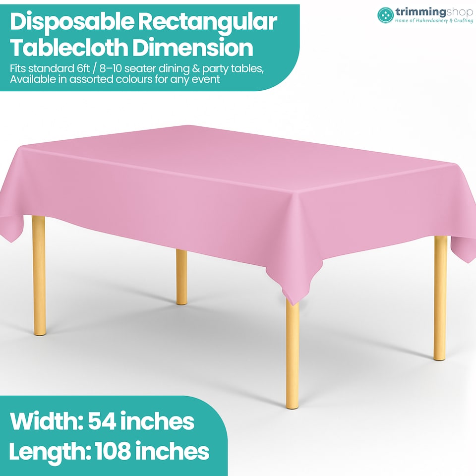 image 1 of Disposable Plastic Table Cover, Table Liner - 54" x 108"