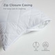 image 3 of Homescapes Cotton Rich Quilted Pillow Protectors - 60 x 60 cm - Pack of 4 | White