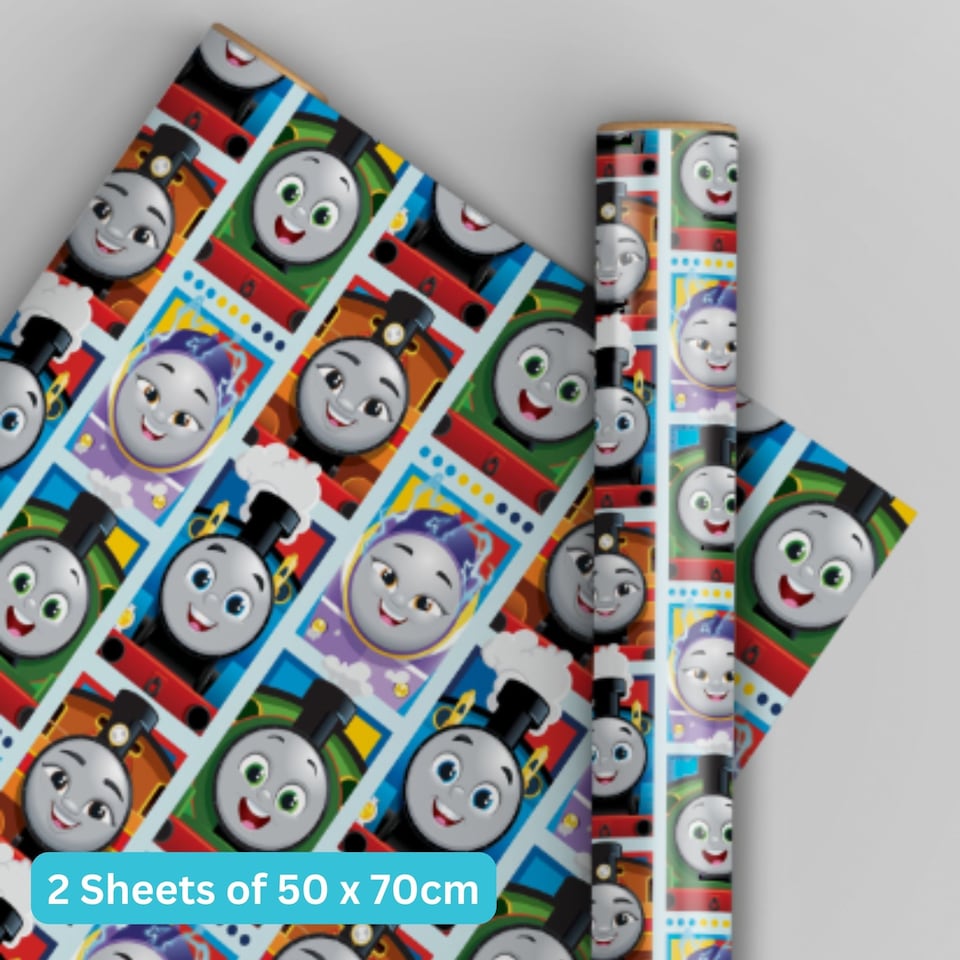 Thomas & Friends 2 Sheets & 2 Tags Gift Wrap