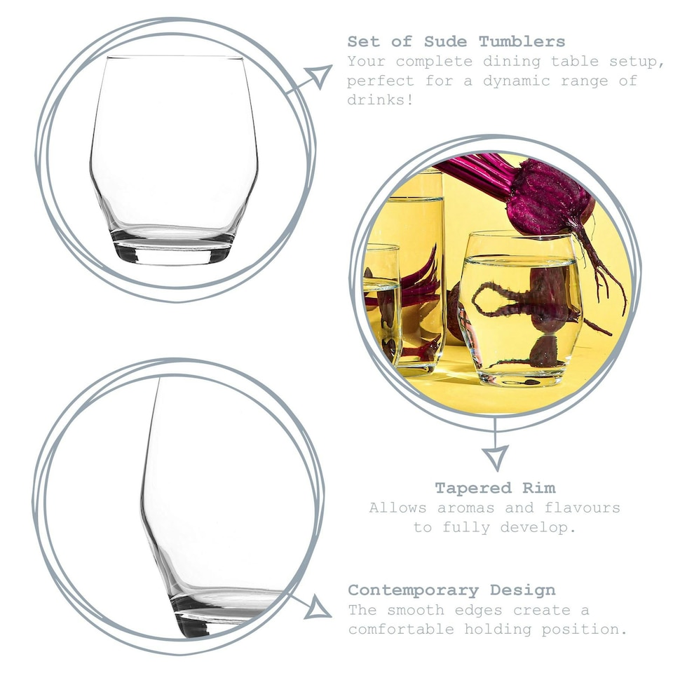 image 1 of LAV Sude Whisky Glasses - 315ml - Clear - Pack of 6 Clear