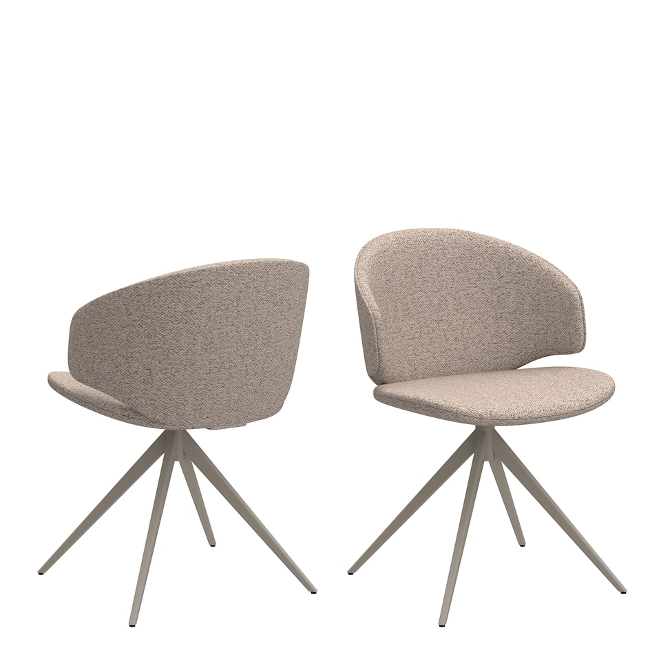 image 1 of Ella Swivel Beige Dining Chair
