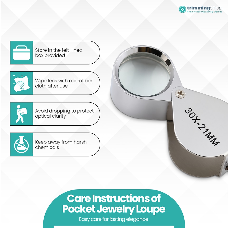 image 1 of 30x Magnifying Glass, Stainless Steel Folding Loupe Magnifier