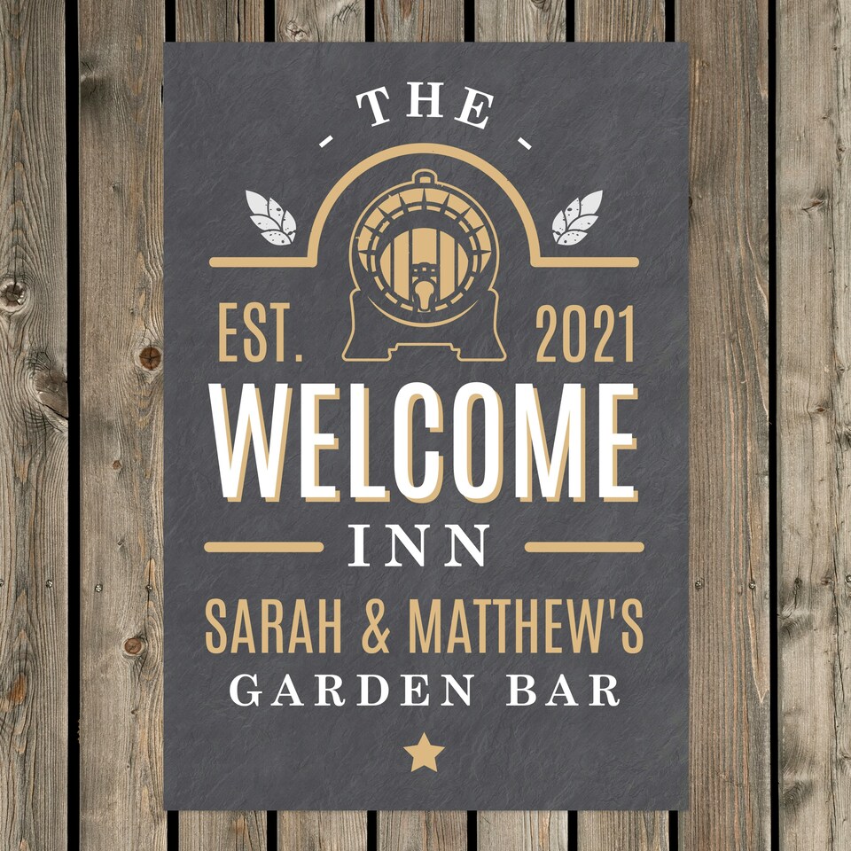 image 1 of Personalised The Welcome Inn Metal Sign