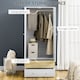 image 3 of HOMCOM 2-Door Wardrobe with 2 Drawers, Hanging Rod and Anti-tipping Straps for Bedroom Clothes Storage Organisation, White