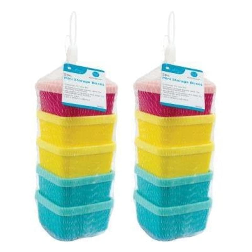 Ashley Plastic Stackable Food Storage Containers - 90ml - Multicoloured - Pack of 10