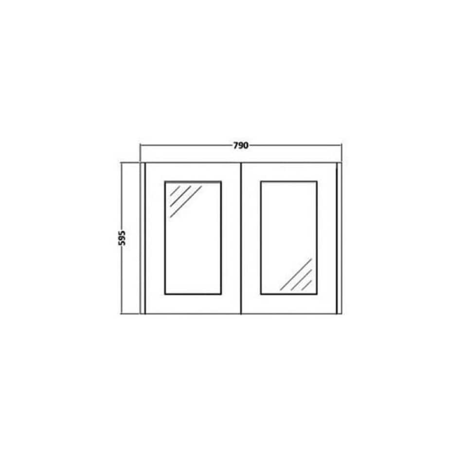 image 1 of Bathroom Mirror Cabinet 800mm Wide - White - (Aberdeen) | White | White | 1
