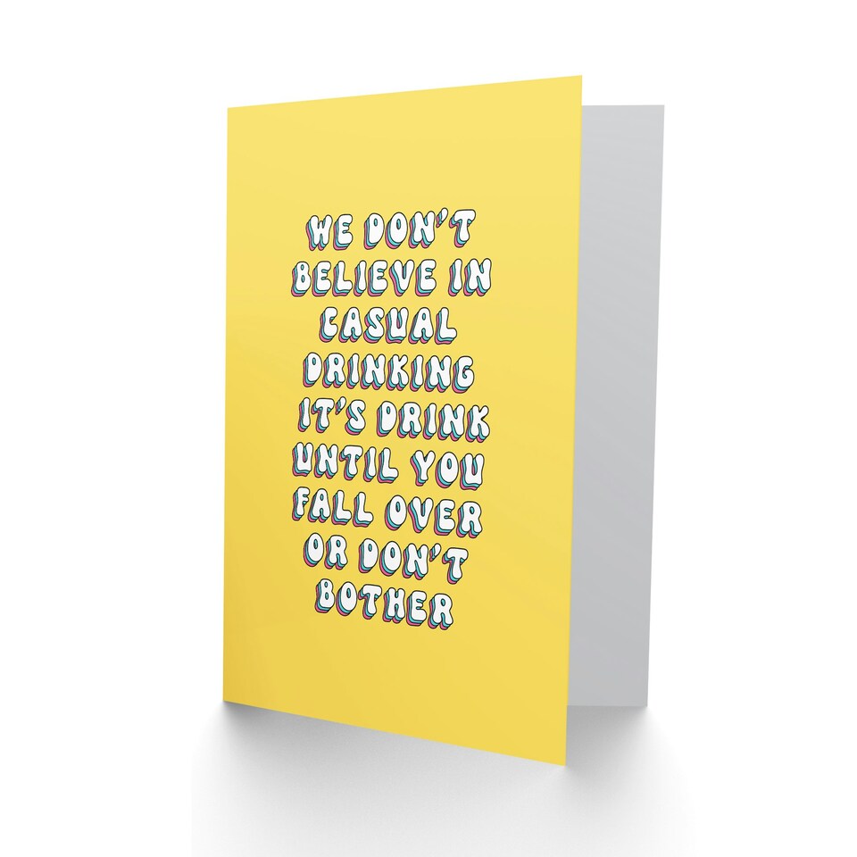 image 1 of Drink Until You Fall Over Don't Bot Woman Her Birthday Card