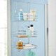image 2 of Shower Caddy 3 Tier Bathroom Storage Organiser Hanging Basket With Shelving Over The Door Silver