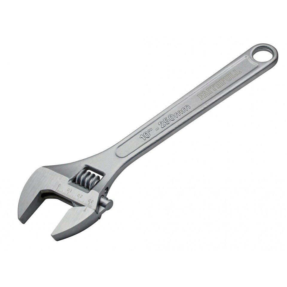 Faithfull Chrome Adjustable Spanner - Multi Colour - 250mm (10in)