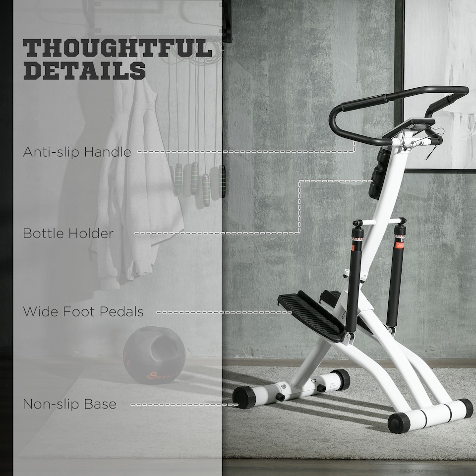 image 1 of SPORTNOW Stepper Machine with 12 Level Hydraulic Resistance, LCD Monitor