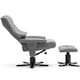 image 3 of Sorento Swivel Recliner Linen Fabric Chair w Footstool Armchair Grey (Grey)
