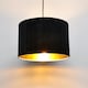 image 5 of Set of 2 Sundance - Black Velvet Pleated 30cm Lamp Shades with Gold Inner | Black | Gold | Large | 2