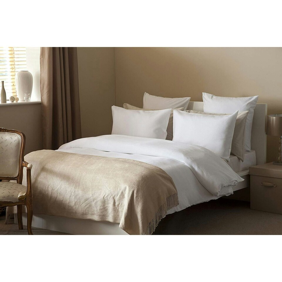 image 1 of Belledorm Waffle Weave Cotton Cover Set - White - King