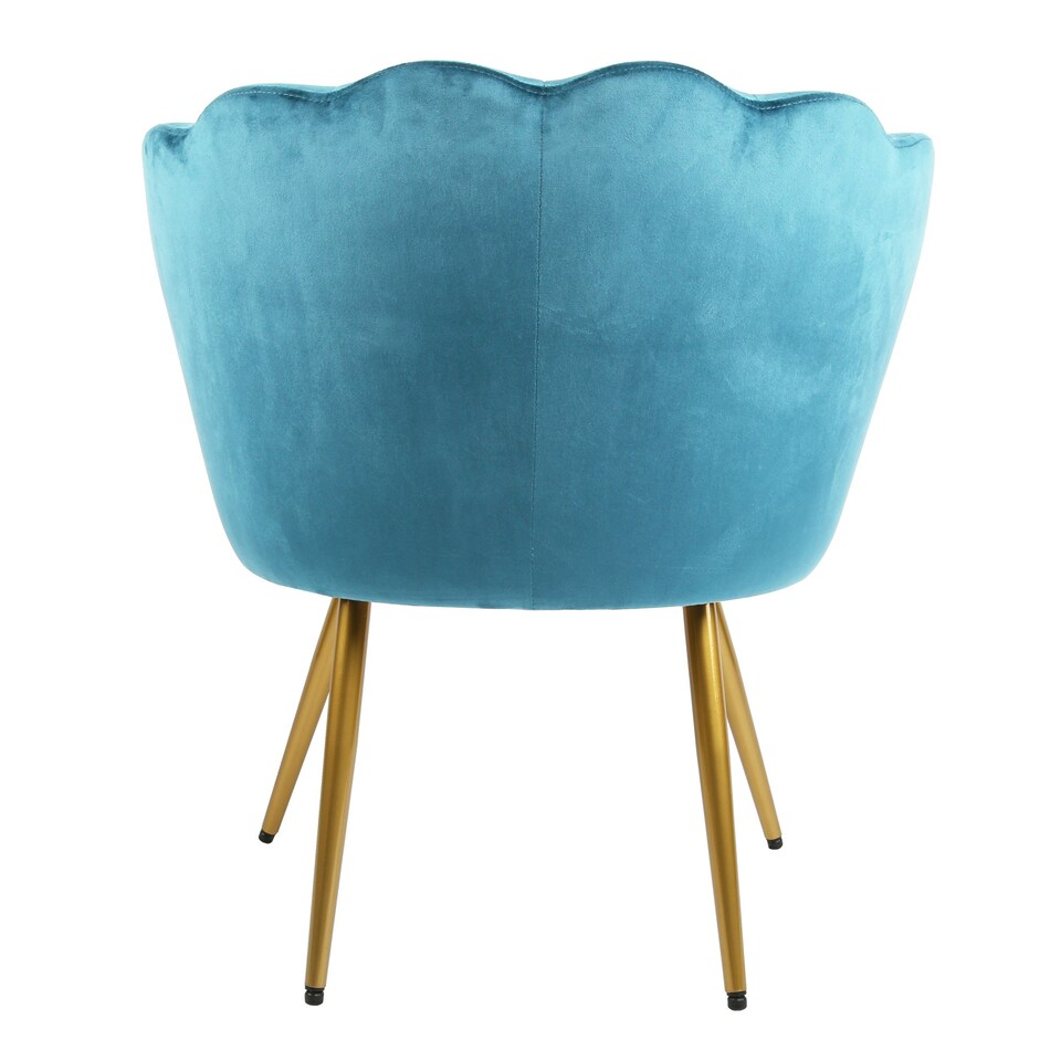 image 1 of FLORA Petal Chair Velvet Upholstered Fabric - Teal Blue | Teal
