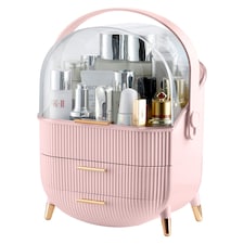 Neo Pink Three Layer Cosmetic Makeup Vanity Beauty Storage Organiser Skincare Display Box Case Holder | Pink