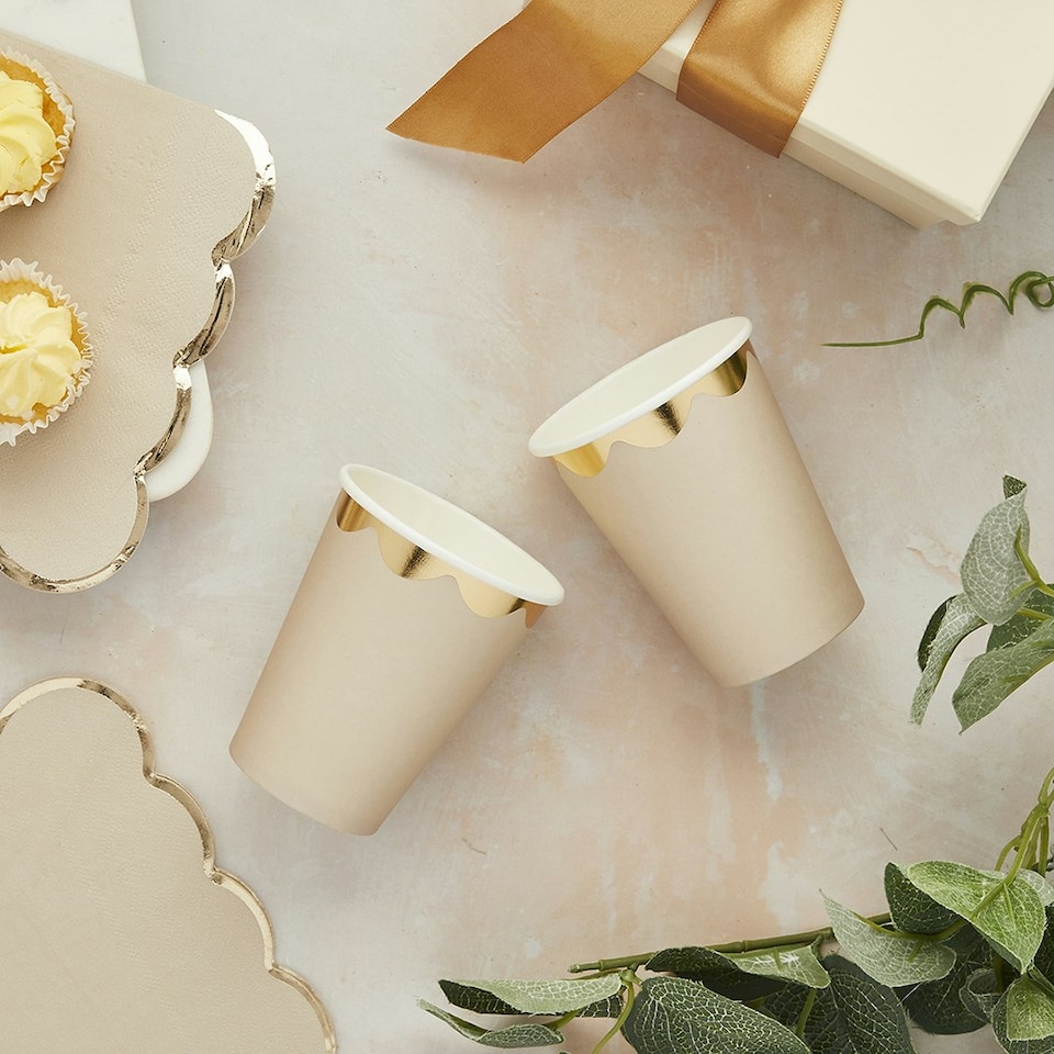 image 1 of Champagne Paper Cups - Pack of 8