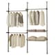 image 1 of Telescopic Wardrobe Organiser Double Black Rail Clothes Rack Baskets Storage Black | One Size