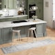 image 2 of KUKOON Greige Vintage Medallion Non Slip Washable Low Pile Runner Rug 80cm x 300cm