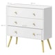 image 5 of HOMCOM Chest of Drawers, 3-Drawer Storage Organiser Unit with Wood Legs for Bedroom, Living Room, White