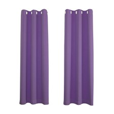 Purple Blackout Curtains - Eyelet Thermal Curtain  - 46 x 54 Inch Drop - 2 Panel Purple