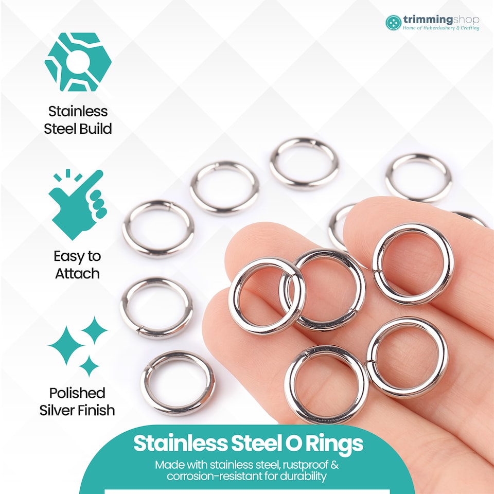 image 1 of 25mm O Rings Stainless Steel Split Rings Round Ring Keyring Hoops - Silver
