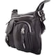 image 2 of London Leathergoods Womens Smooth Genuine Leather Cross Body / Shoulder Bag | Black | Black